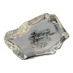 Hallmark Lead Crystal Glass Paperweight Little Gallery Home Sweet Home Austrian